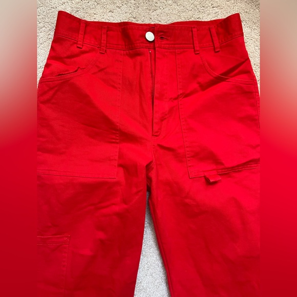 Zara lightweight Red cargo style pants - Picture 2 of 5
